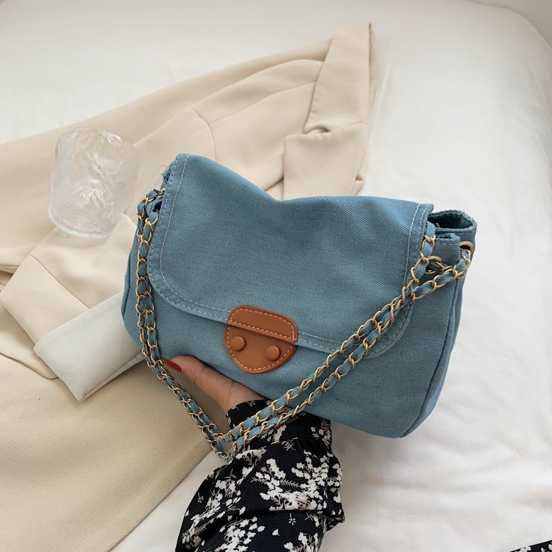 

Винтажные синие джинсовые стеганые женские сумки через плечо, дизайнерские брендовые сумки, роскошные цепочки, джинсовая сумка-мессенджер, большая женская сумочка