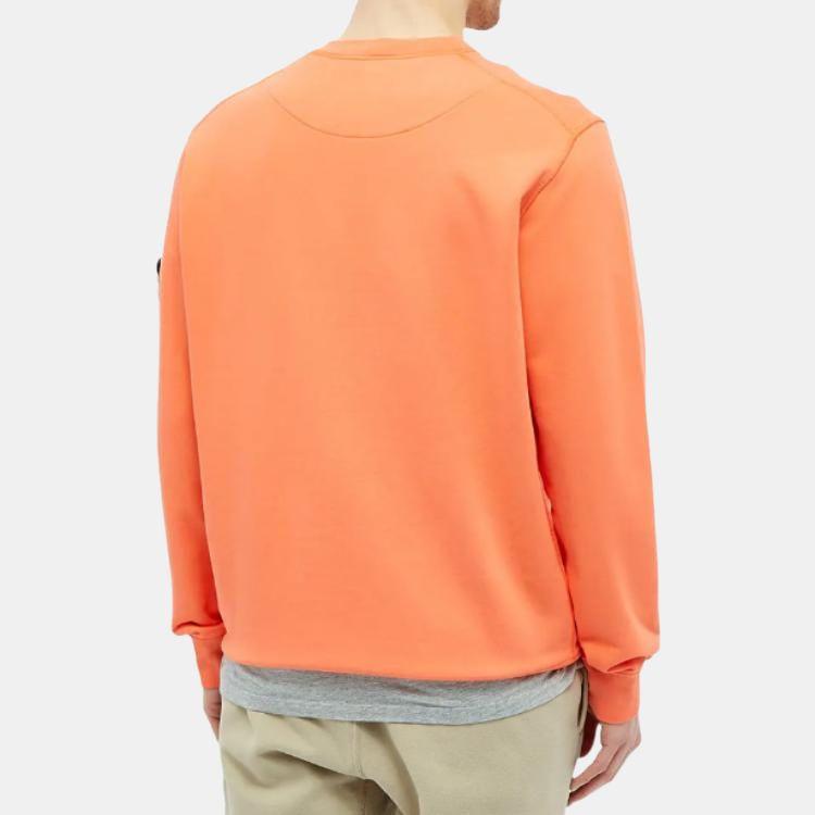 STONE ISLAND Felpa Girocollo Casual Colore Unico con Toppa Bussola FW22 Minimalista Uomo felpa Arancione 721563051-V0037