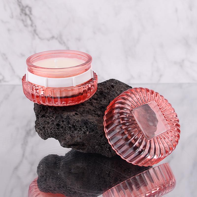 100ml Scented Candle Glass Shell Jar Pink Candle Cup for Candle DIY Atmosphere Gift Giving
