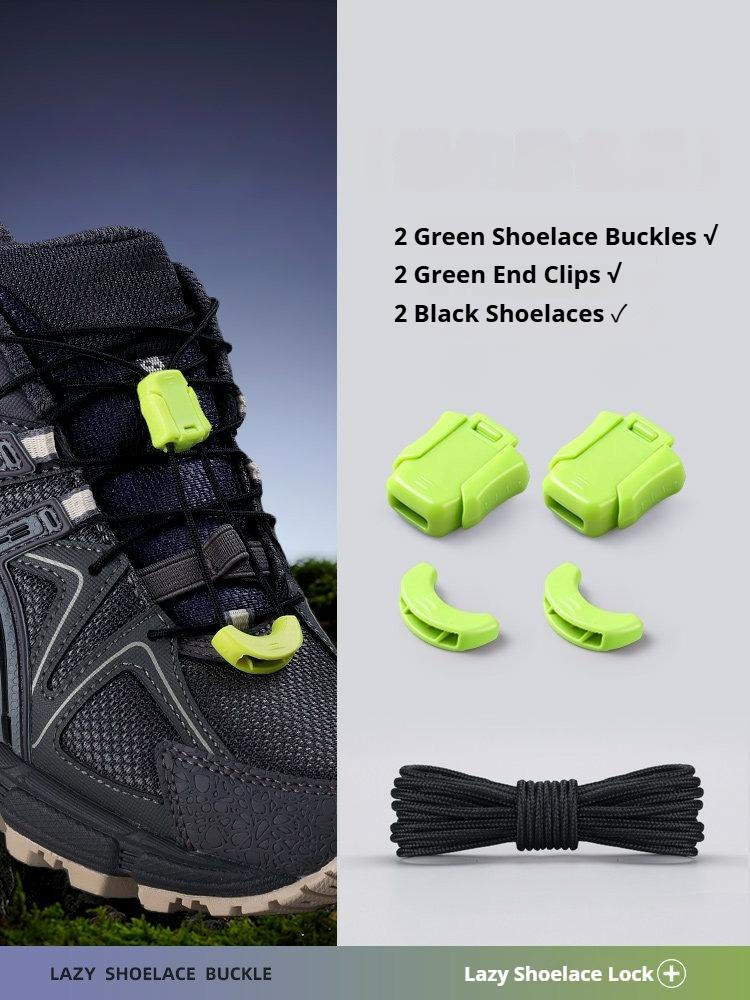 1 Paar No-Tie Schnürsenkel für Sneaker Faulenzer Schnürsenkel Schnalle Schneller Wechsel Einmal ziehen zum Mitnehmen Druckverschluss Einfaches An-/Ausziehen