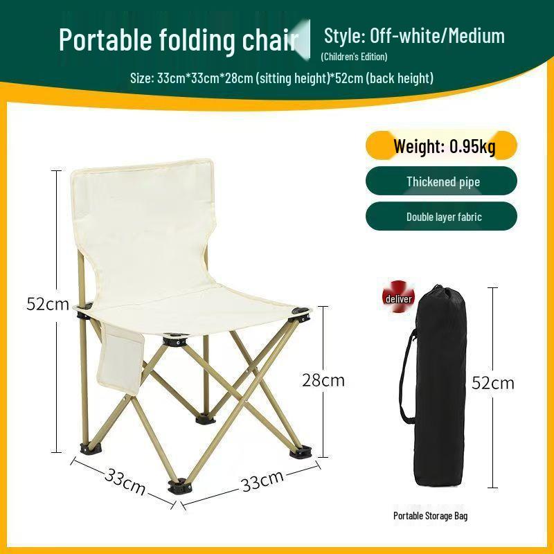 Portable Folding Chair with Backrest for Camping, Picnics, Barbecues, Fishing, and Outdoor Sketching