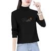 Velvet Base Layer Women's Semi-High Neck Thick Long Sleeve T-Shirt - Autumn/Winter 2024 Collection