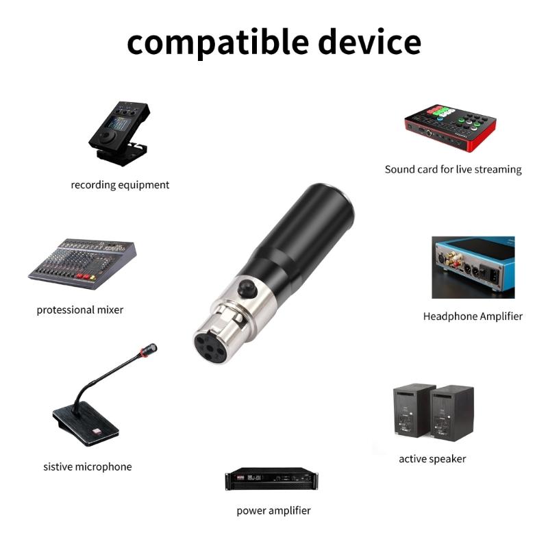 4Pin XLR Female 3Pin MIni XLR Male Converter Instantly Connection Easy to Use For Sound Cards Cameras Microphones