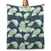 Ginko Leaves Throw Blanket Soft Warm Blanket Gift for Grandparents