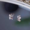 1Pair of Butterfly Stud Earrings, Fresh Opal Earrings, Women's New Trendy Autumn Earrings, Simple and Versatile Temperament Commemorative Gift