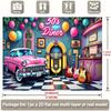 Two-dimensional Banner Polyester Background Fabric, with a Scene of a 1950s-style Restaurant On the Picture.