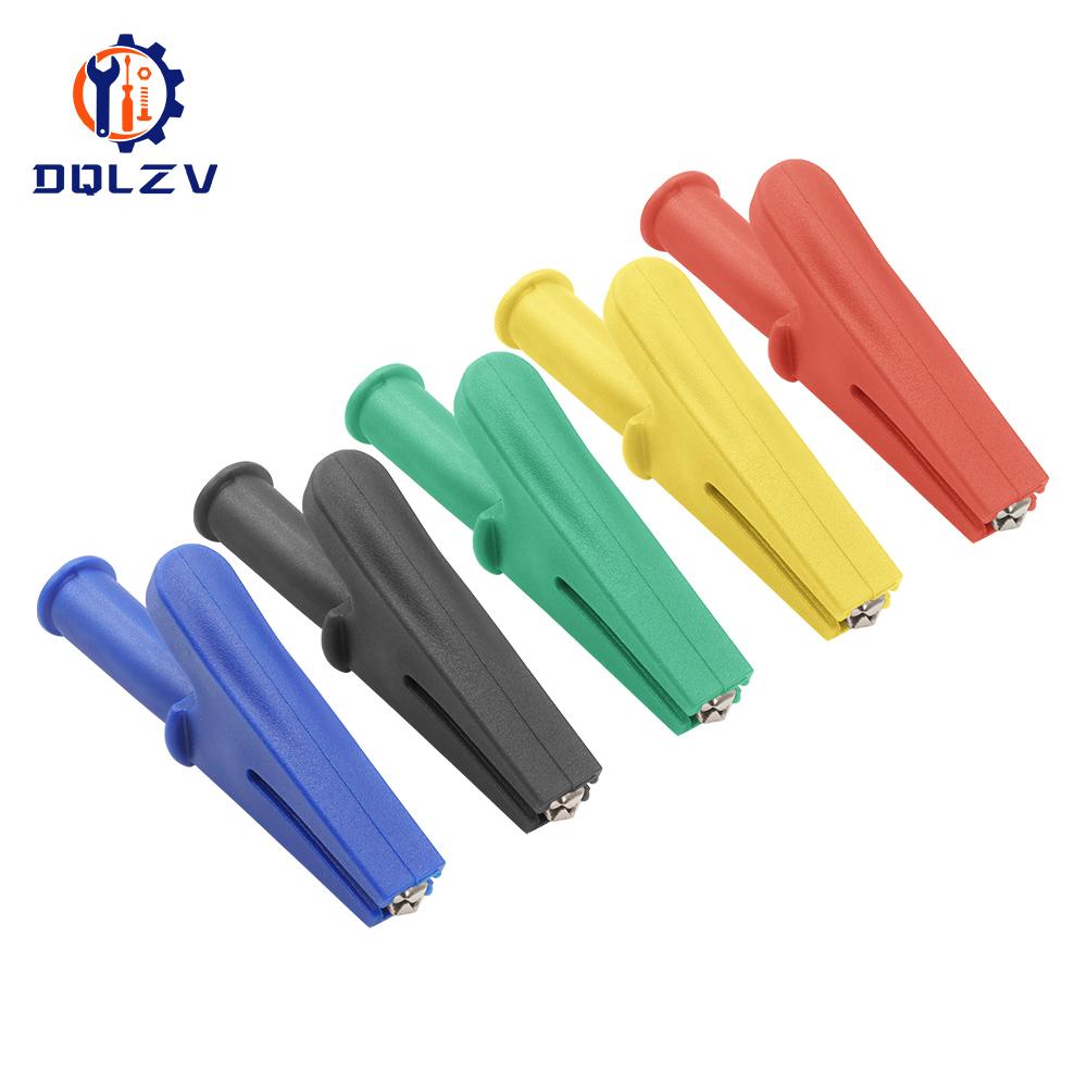 5PCS 30A 1000V Plastic Opening 10MM Round Handle Crocodile Test Adapter Clip Probe Pen Test Alligator 4mm Banana Plug Insulated