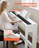 Weighted Digital Piano, 88 Keys Fully Weighted, Electric Piano Keyboard with Furniture Stand, Power Adapter, Triple Pedal, Record Function, 280 Tones,