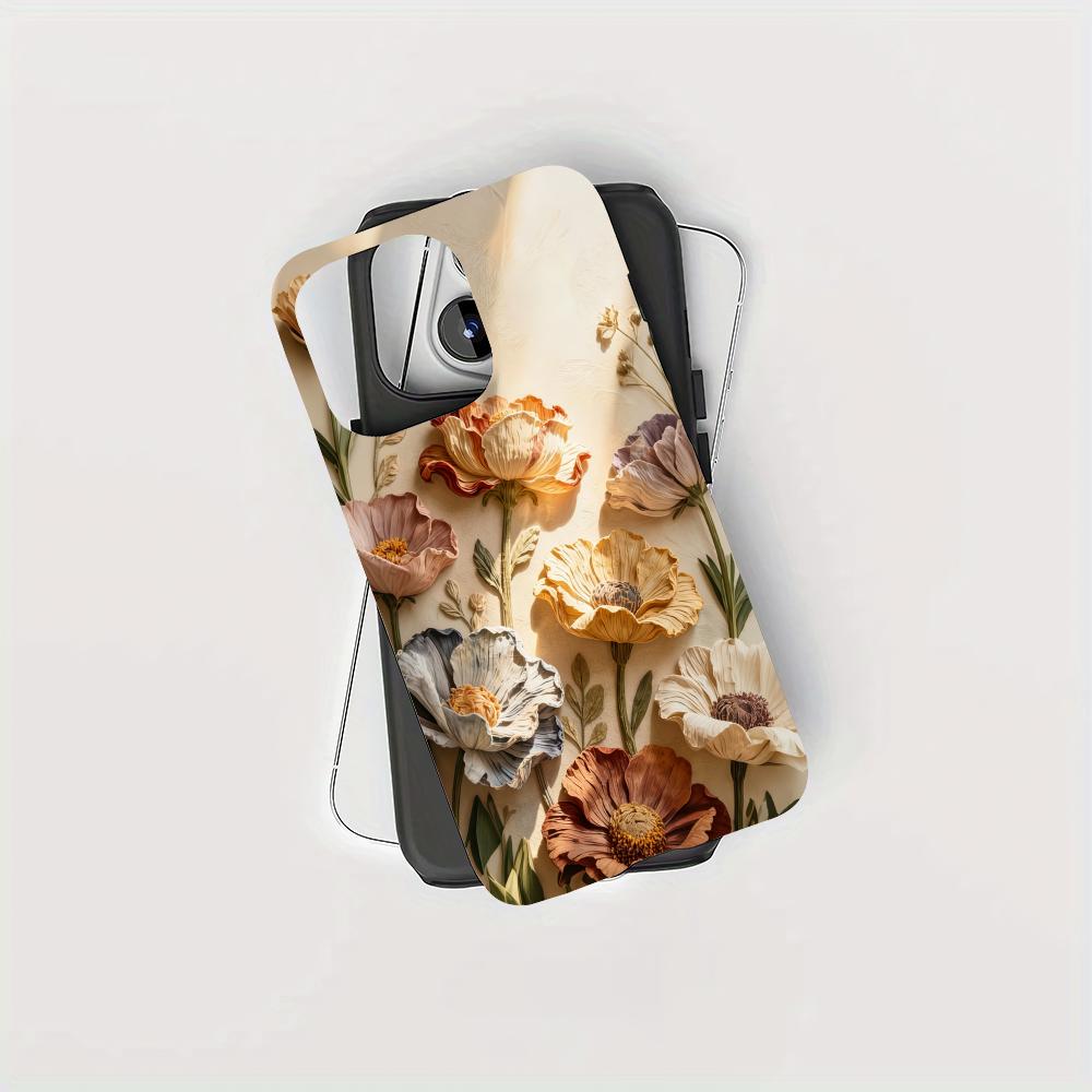 Realistic Floral Print Pattern 2-in-1 Phone Case Suitable for iPhone 17 16 15 14 13 12 11 Pro/Max/Plus Anti Drop and Shockproof