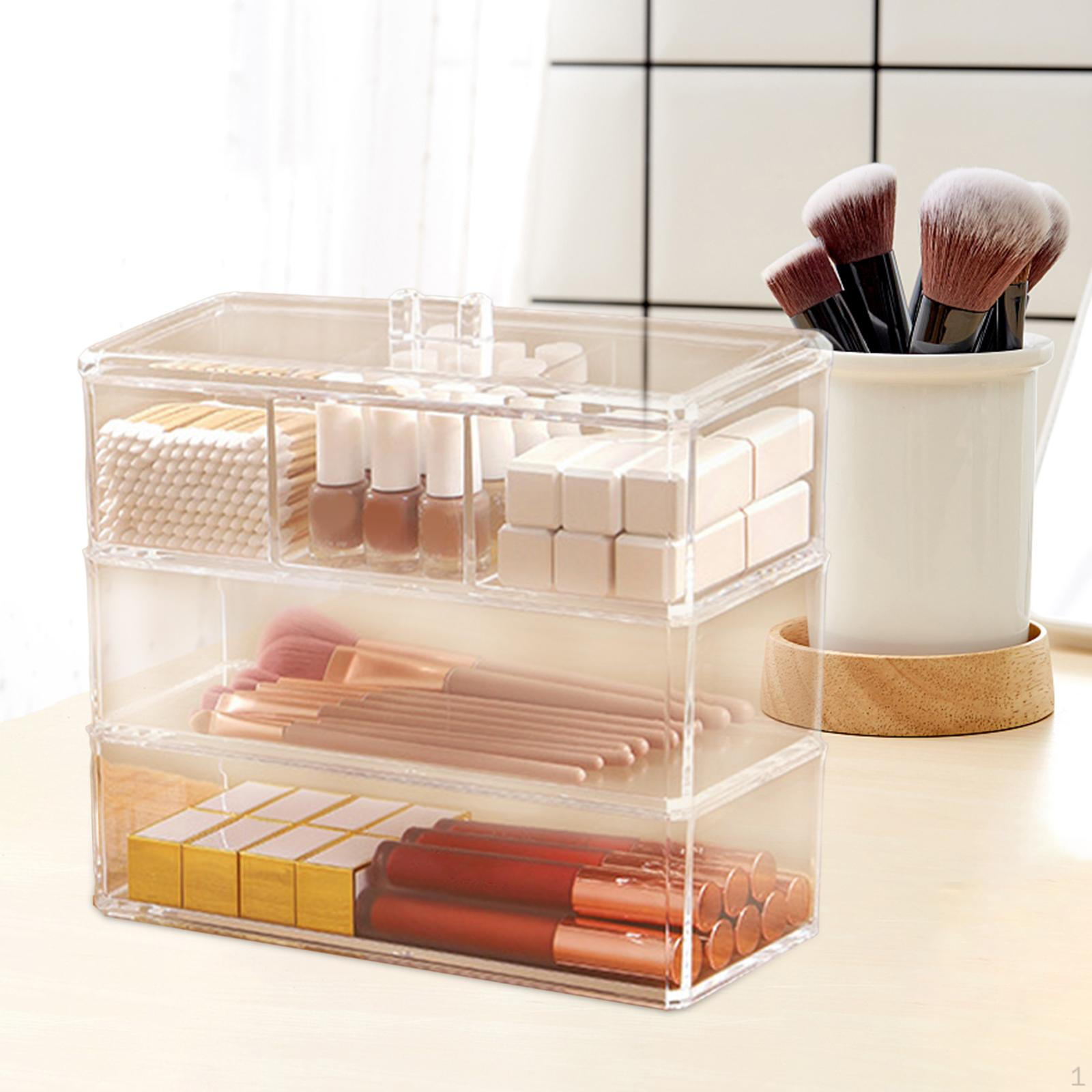 Clear Acrylic Cosmetic Storage Organizer for Lipstick and Jewelry B