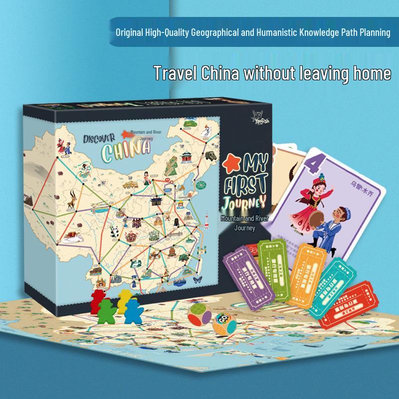 Rays Fish Mountain River Adventure: Interactive Geography Board Game for Kids and Parents - Explore Chinese Cities