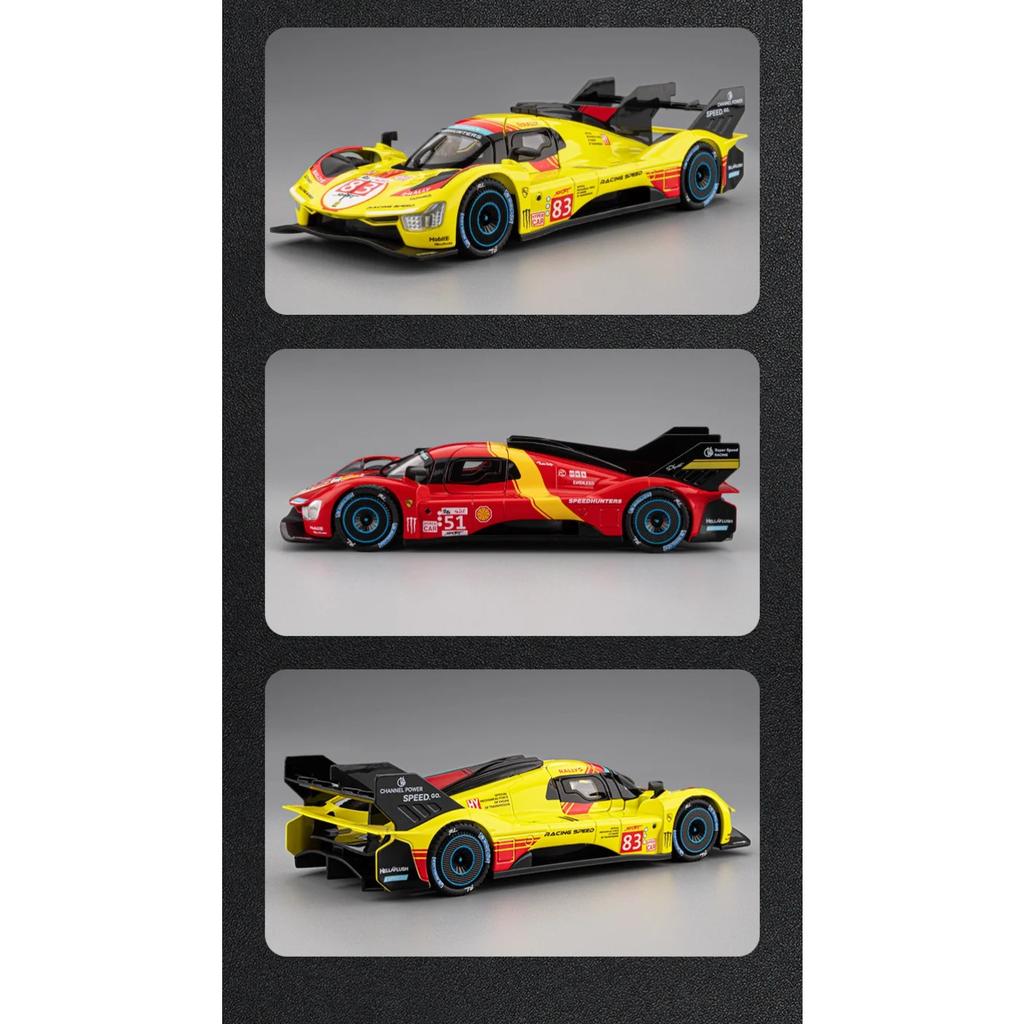1/22 Ferrari 499P Endurance Race Alloy Sports Car Model Diecast Metal Racing Vehicles Car Model Simulation Sound and Light Kids Toy Gift