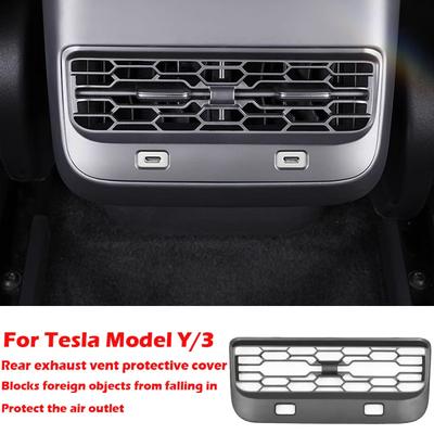 Tesla Model 3 Y Aksesuarları İçin Arka Hava Menfezi Kapağı Orta Konsol Kolçak Kutusu Arka Klima Çıkışı Filtre Izgarası Koruyucu
