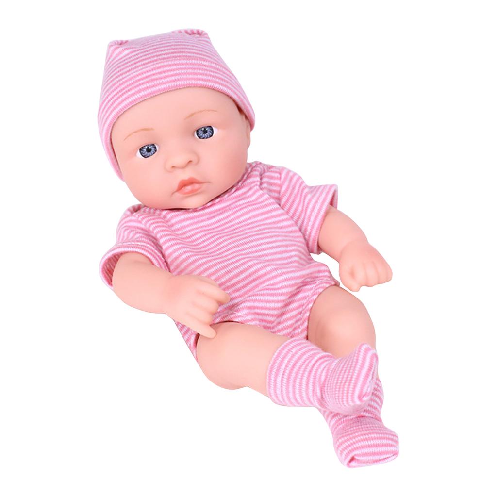 20cm Reborns Toddler Popular Realistic Cute Girl Doll with Braided Sweater Hat Soft Body High-quality Handmade Doll