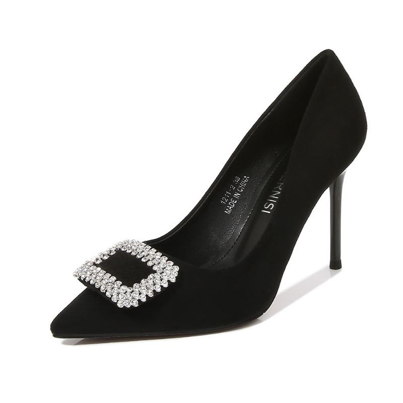 

Banquet Fashion Large Size Women s Shoes Fashion Pointed Shallow Mouth Rhinestones Celebrity High Heels 44