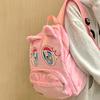 Cute and Funny Contrasting New Ins Junior High School Student High School Student Large Capacity Furry Big Eye Backpack