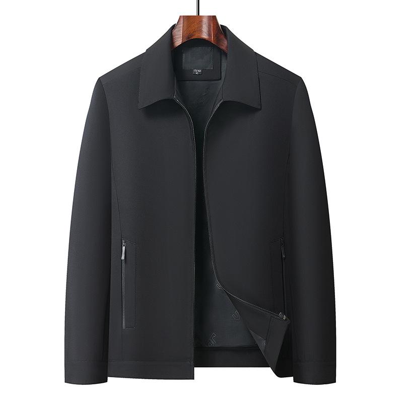 Men's Casual Lapel Jacket for Spring & Autumn - Middle-Aged & Elderly