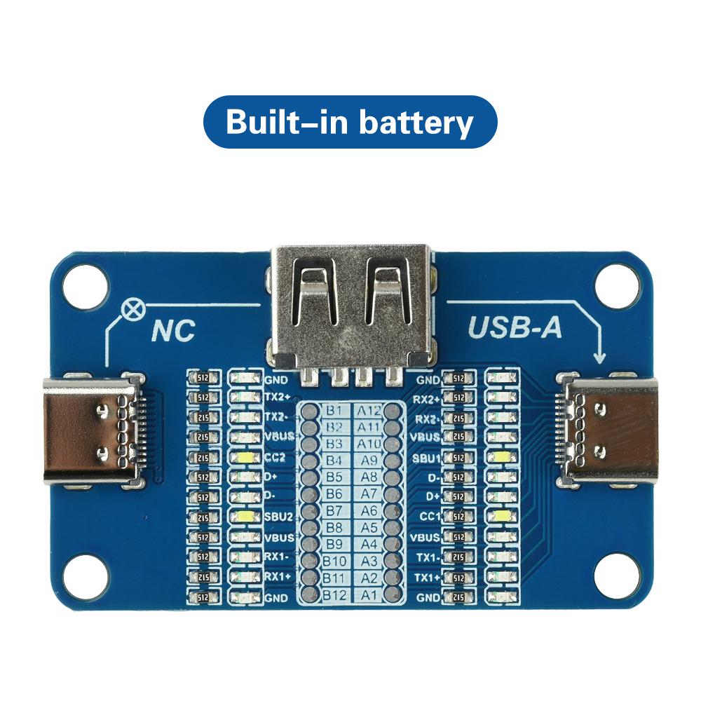 Portable USB A Type-C Cable Tester 24-Pin Full Detection 12 sets LED Indicator for Type C Fast Charging Wire detection module