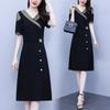 Elegant Rhinestone A-Line Midi Dress for Plus Size Women