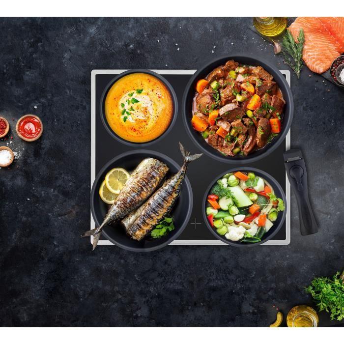 Batterie de cuisine Arthur Martin AM3950 16 pieces - Aluminium - Poignée amovible - Tous feux dont induction