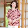 Mid-Aged Women's Polka Dot Short Sleeve Top