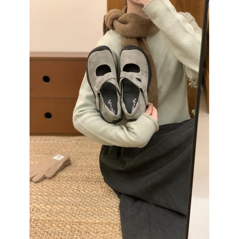 Retro Platform Cross Belt Korean Version Casual Single Shoes Women's Autumn 2025 New High-end Fashion Mary Jane Shoes