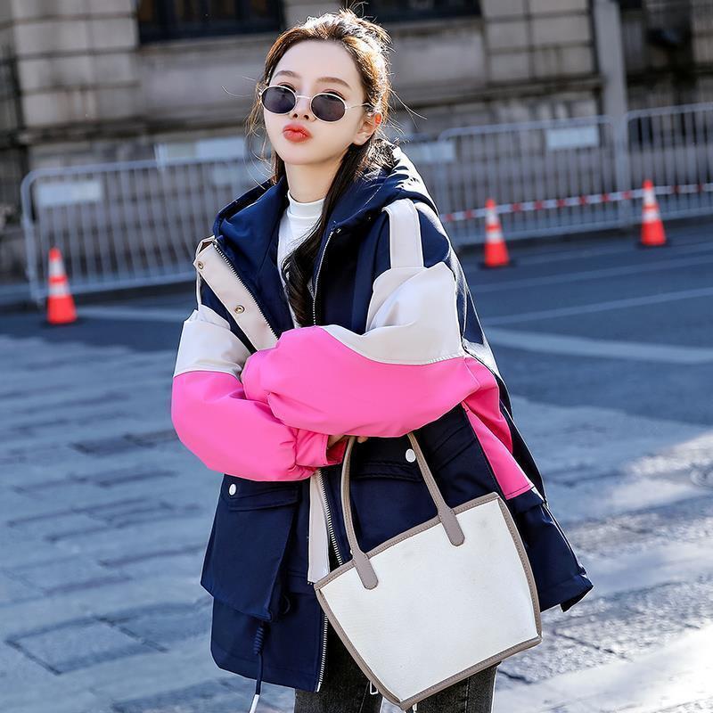 Winter Fleece Arbeitskleidung Parka Mantel für Damen Lockere Passform Streetstyle Warm Winddicht