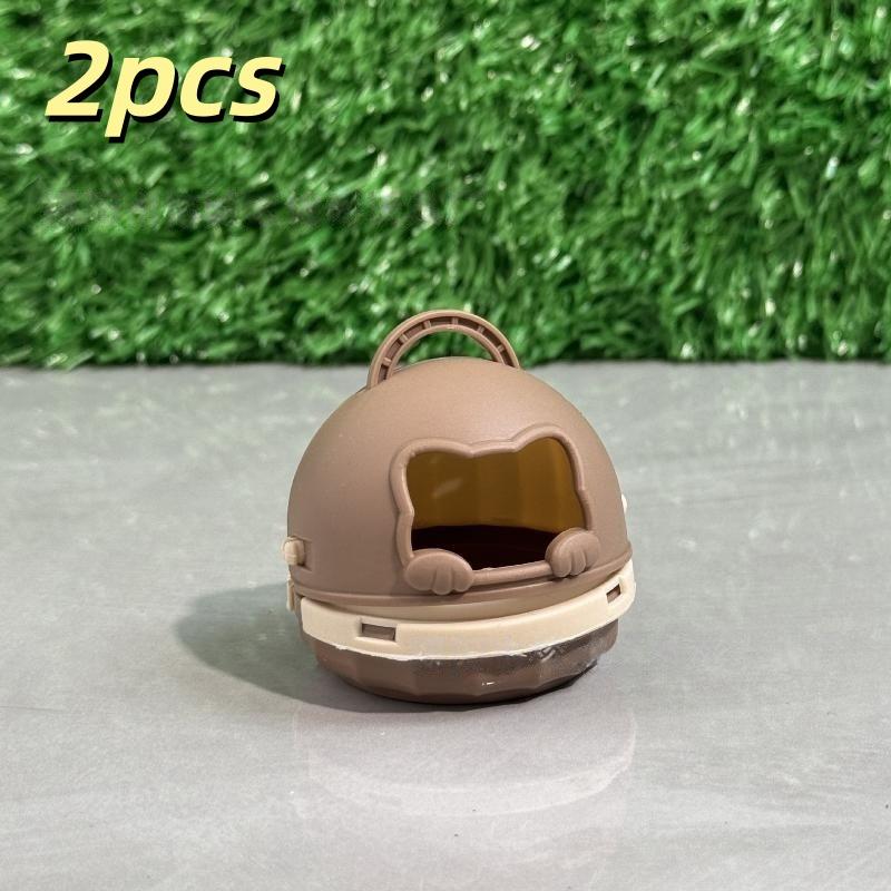 2Pcs Realistic Mini Dog & Cat Cage With Door Miniature Dollhouse Pet House For Doll Accessories Mini Pets Habitat