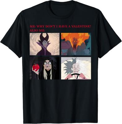 Fashion Casual Villains Valentine's Day No Valentine Group Panels T-Shirt Unisex