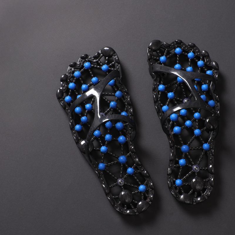 Massage slippers summer foot sole particles health foot therapy indoor home bathroom anti slip shower quick drying home use 39-40