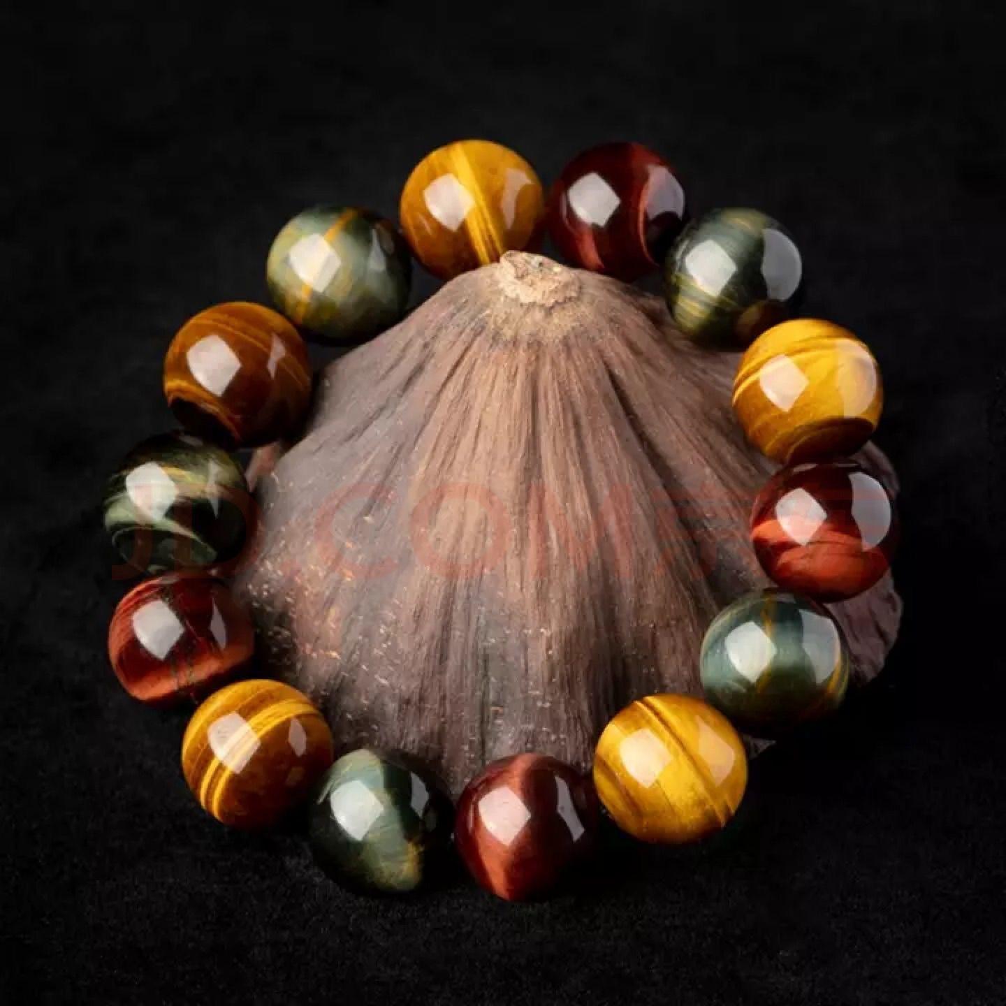 

8-14 мм Настоящий цвет Тигровый глаз Ручная нить Тигр Натуральный камень Браслет Мужской для изготовления ювелирных изделий Дизайн Подарки для парня 12mm