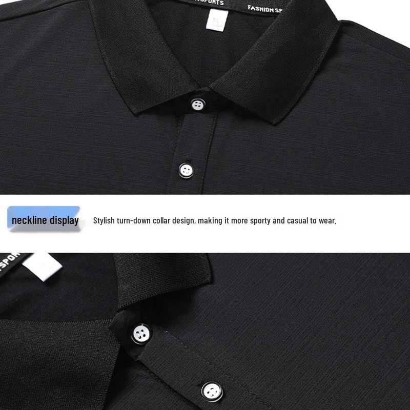 ROMON Men's Ice Silk Quick-Dry Polo & Shorts Set