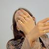 Vnox Gold Plated Stainless Steel Rings For Women, Flowers Butterfly Irregular Shaped Finger Rings Aesthetic Jewelry Wholesale