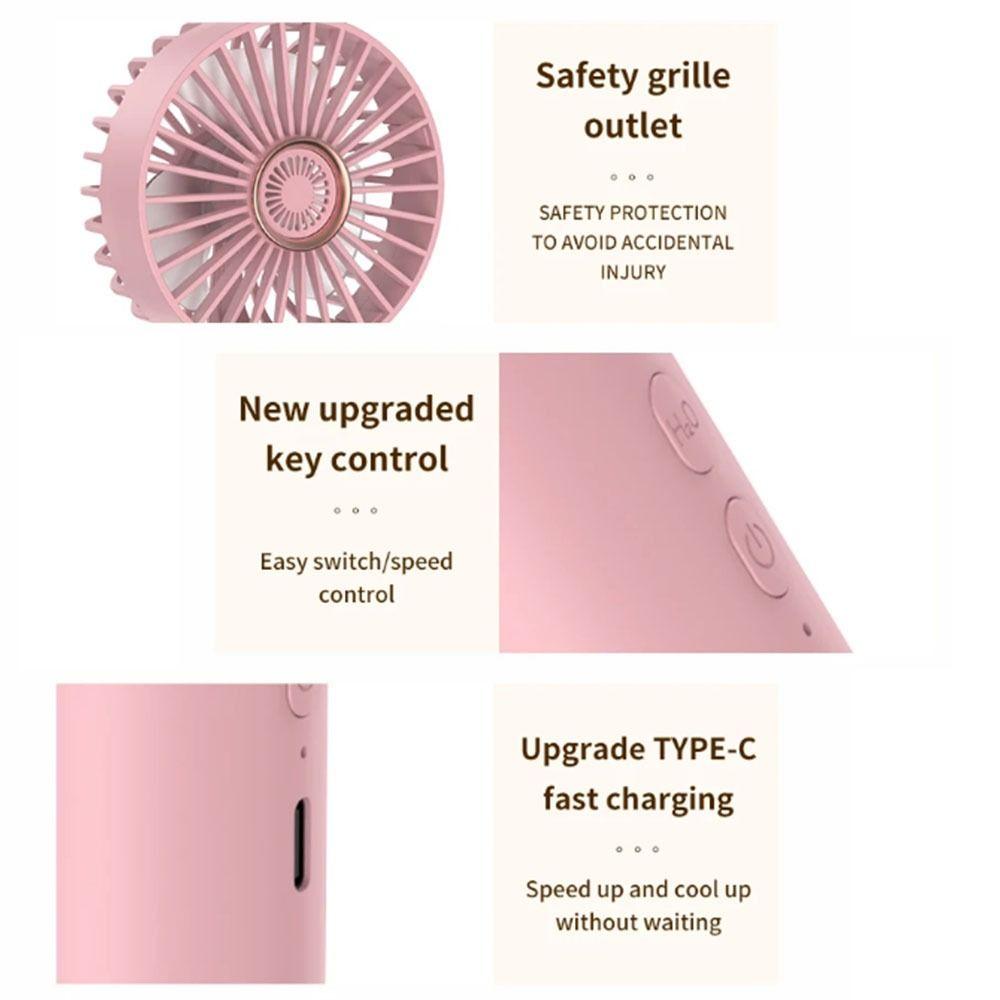Portable Handheld Spray Fan USB Rechargeable Fast Cooling Fan Handheld Misting Fan  Hot Weather