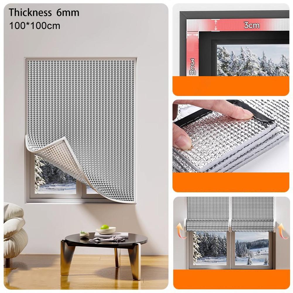 100*80cm Windproof Curtains Easy Roll Up Curtains Cold Weather Protection Thermal Energy Retention Water Resistance