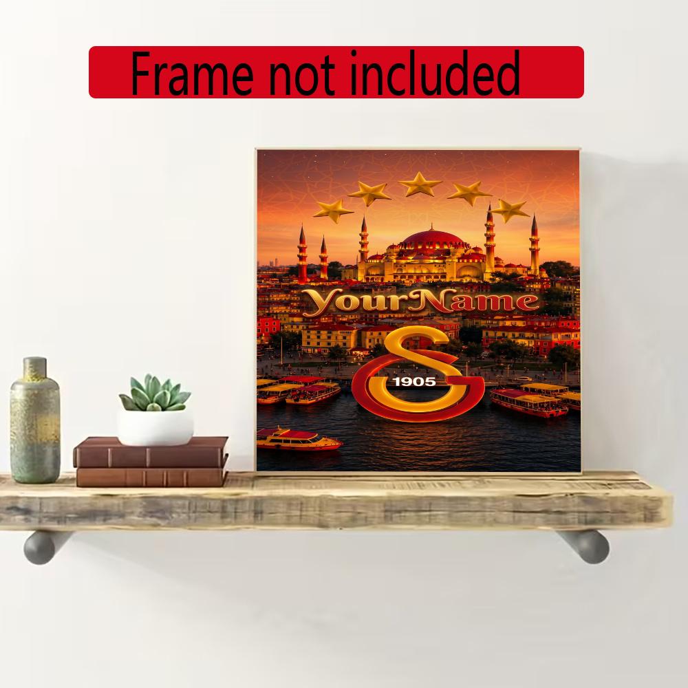 Galatasaray Personalized Name Diamond Paintings Mosaic Wall Round Diamond Art Painting Kits Embroidery Crystal Accessories Frameless