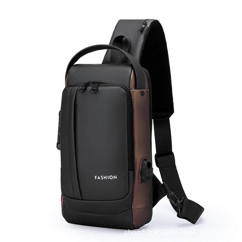 Bandolera de Pecho Antirrobo de Gran Capacidad para Hombre con Cierre de Contraseña - Bolso de Hombro Multifunción para Motocicletas o Uso Casual