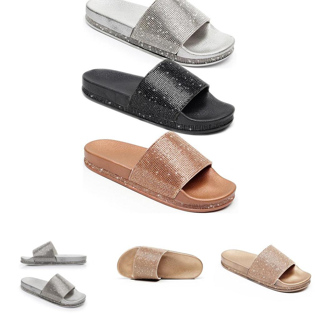 Design Slip On Ciabatte Sandali Scintillanti con Diamanti Taglia Scarpe Essex**