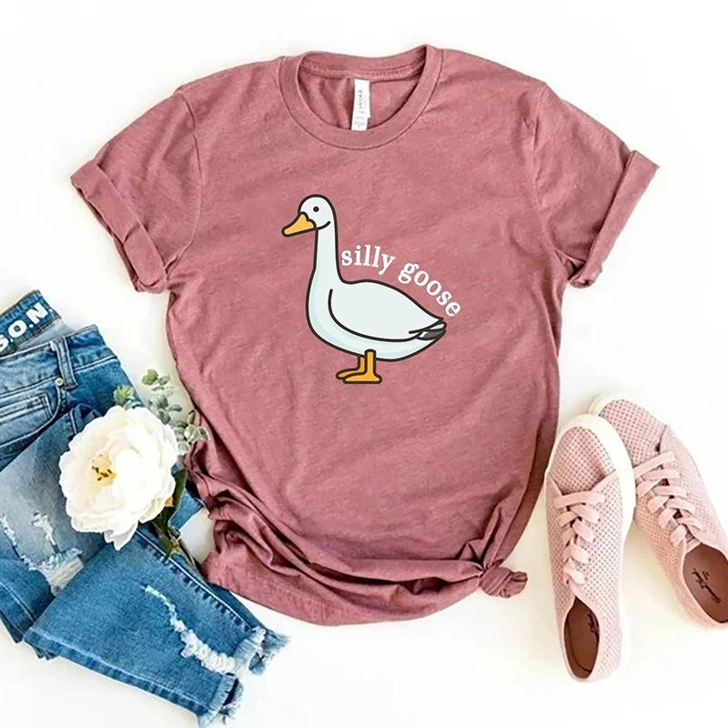 Summer Round Neck 3D Simple Print Top Fashionable Casual Short Sleeved Women's T-shirts