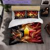 Belgium Football Pattern 3 Pieces Bedding Set Soft Microfiber Duvet Cover with Pillow Cases for Bedroom