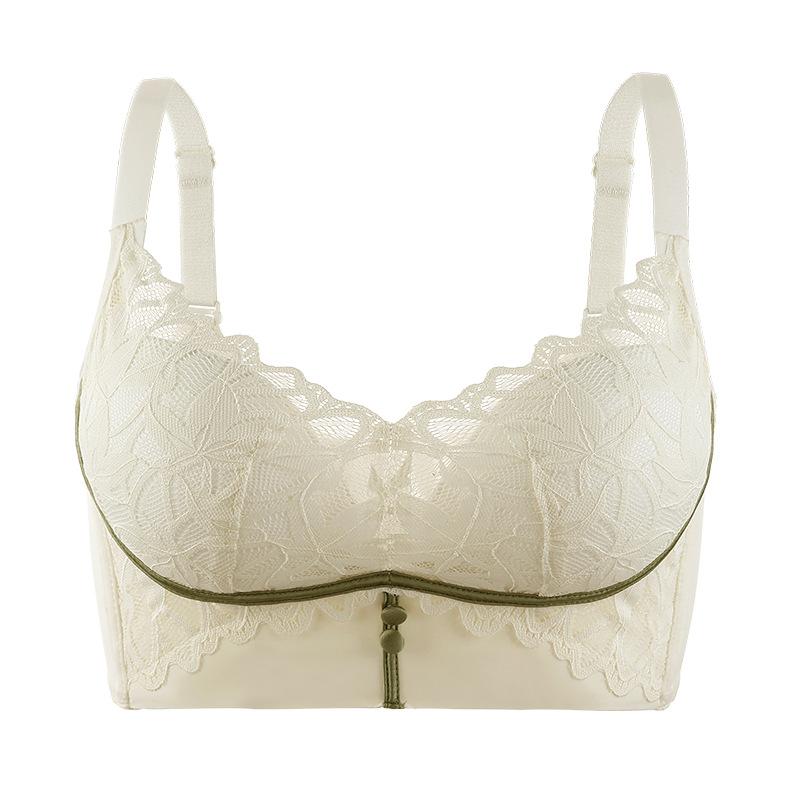 

Lace sexy silk underwear women s small breasts gather AB cup side closed breast no steel ring adjustment type cover upper support bra 70AB