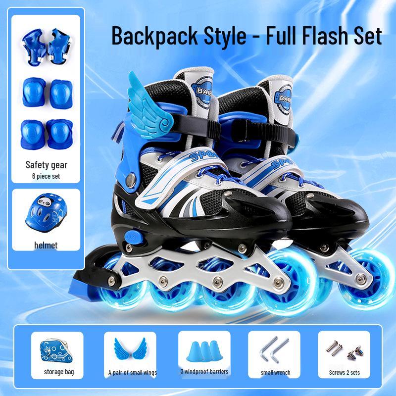 Kids' Inline & Ice Skates Set for Ages 3-15 - Beginner Rollerblades for Boys & Girls