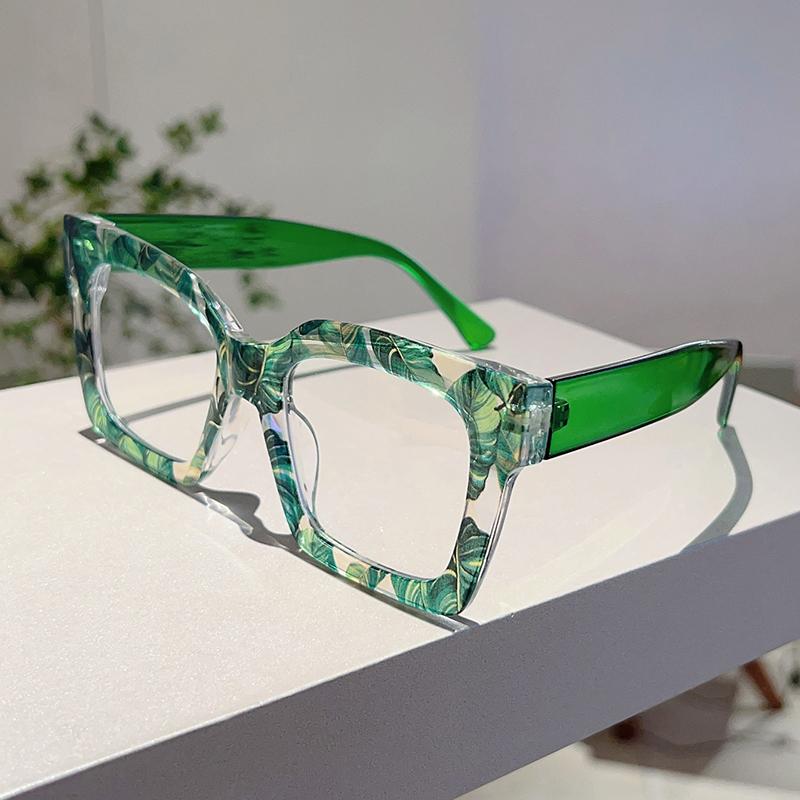 Fashion Colorful Stripe Oversize Glasses Stylish Brand Design Eyewear Personalized Square Decor Chic Frame for Women's