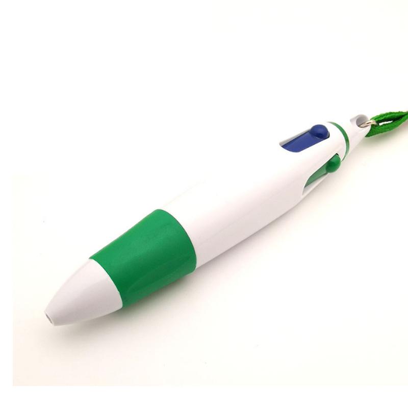 1PCS Creative Plastic Lanyard Four Color Ballpoint Pen Multicolor Student Gifts Office School Supplies
