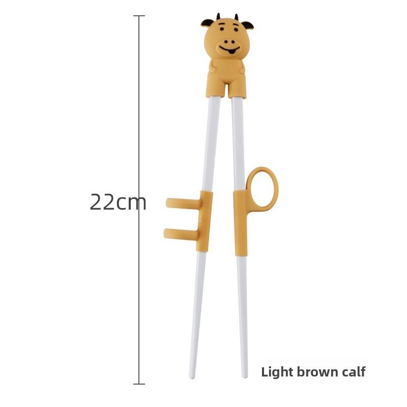 Kids Silicone Training Chopsticks With Fun Cartoon Cows Rabbits Prints For 3 To 6 Year Olds Calf