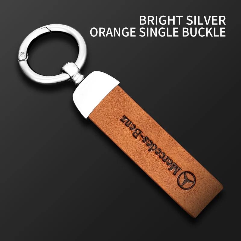 GLC GLB Car Vintage Leather Keychain Ring Zinc Alloy Chain Key For Mercedes Benz AMG W177 W176 X166 X167 C257 C218 X253 C118 C1