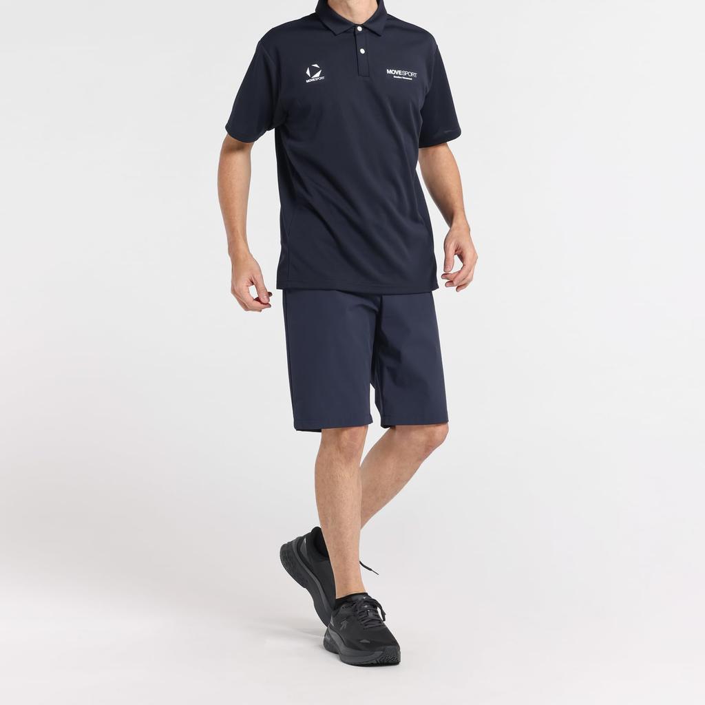 Move Sports Short Sleeve Polo Shirt by NV00 Stretch Training Shirt Men's (Amazon Exclusive) Descente, (ST5SHSZ2MB), Moisture-Wicking, Quick-Drying,