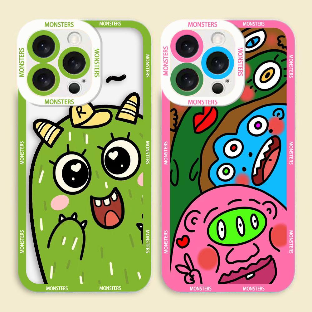 Cute Little Monster Clear Phone Case For Samsung A03S A03 A04 A05 A05S A06 A7 A11 A10S A12 A13 A14 A15 A16 NOTE 10 20 ULTRA Case