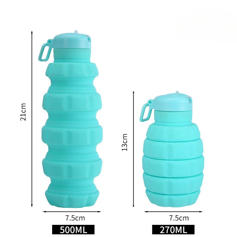 Outdoorové sporty Jedlý silikonový kelímek na vodu Netěsnost Cestovní výsuvný skládací hrnek Horolezectví Fitness Přenosná silikonová láhev