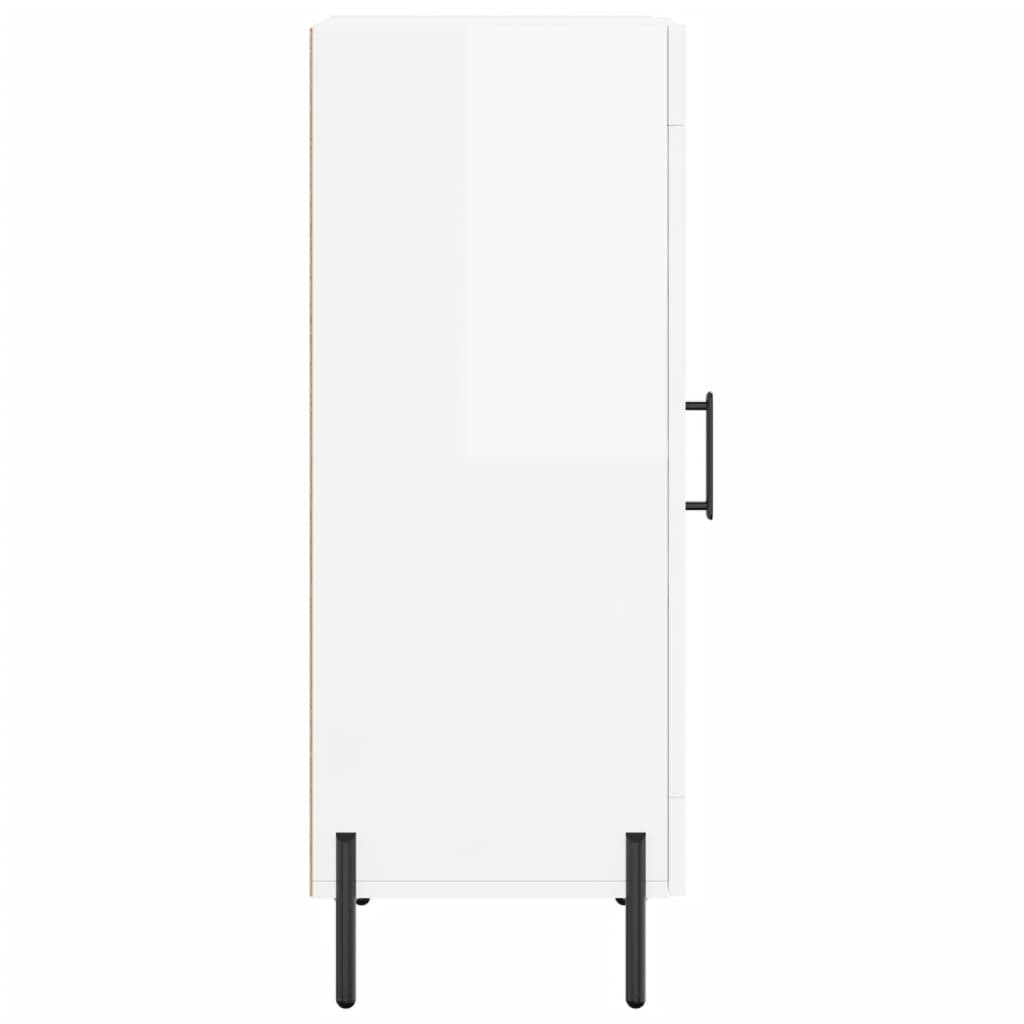 Sideboard High Gloss White 34.5 x 34 x 90 cm Engineered Wood